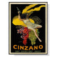 Wall Art 60cmx90cm Cinzano Black Frame Canvas