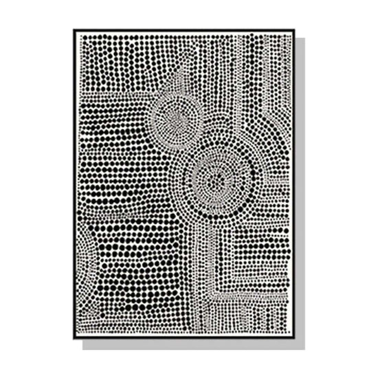 Wall Art 60cmx90cm Clustered Dots A Black Frame Canvas - Magdasmall