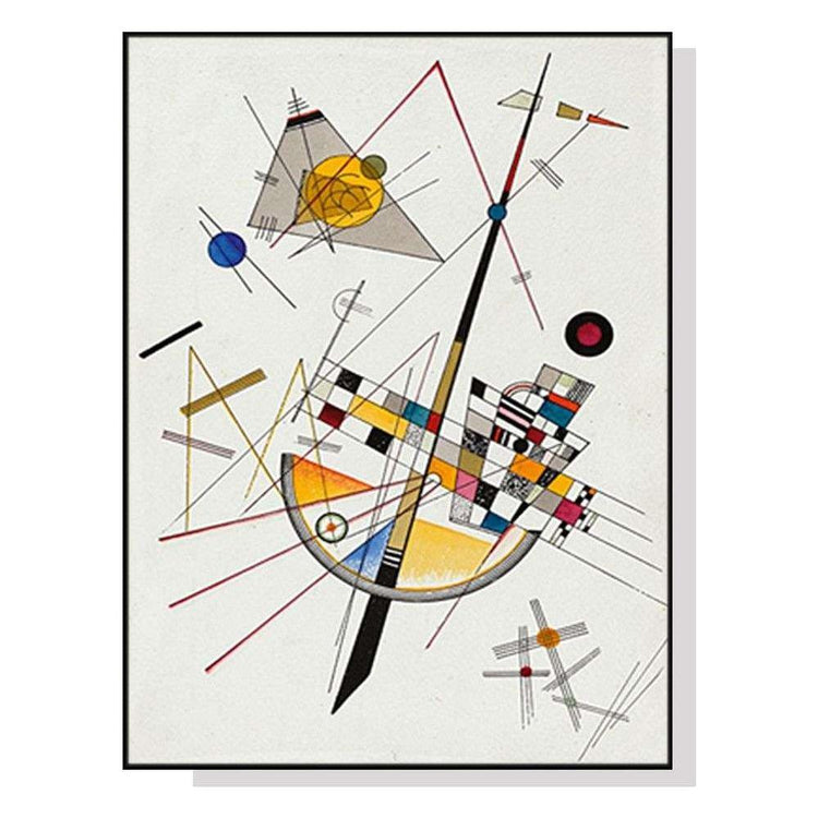 Wall Art 60cmx90cm Delicate Tension By Wassily Kandinsky Black Frame Canvas - Magdasmall