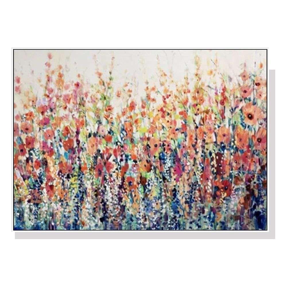 Wall Art 60cmx90cm Flourish Of Spring White Frame Canvas
