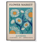 Wall Art 60cmx90cm Flower Market Athens Black Frame Canvas - Magdasmall