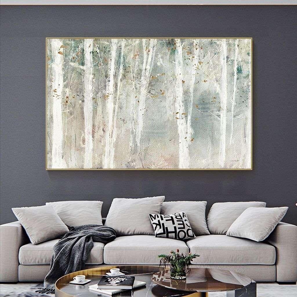 Wall Art 60cmx90cm Forest hang painting style Gold Frame Canvas - Magdasmall