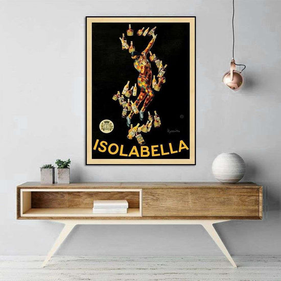 Wall Art 60cmx90cm Isolabella Black Frame Canvas - Magdasmall