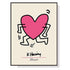 Wall Art 60cmx90cm Keith Haring Love Pop Art Black Frame Canvas - Magdasmall