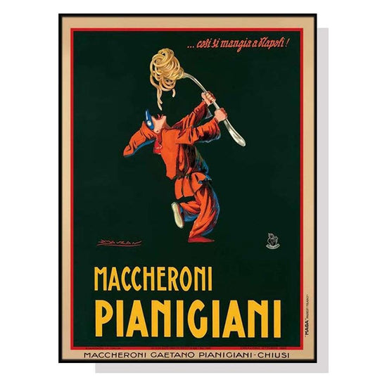 Wall Art 60cmx90cm Maccheroni Pianiciani Black Frame Canvas - Magdasmall