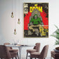 Wall Art 60cmx90cm MF DOOM Music Gold Frame Canvas - Magdasmall