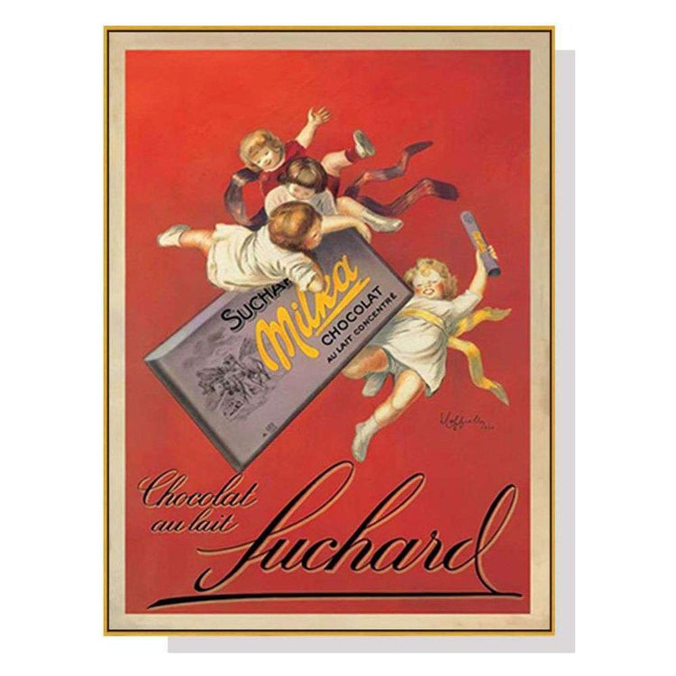 Wall Art 60cmx90cm Milka chocolates by Suchard Gold Frame Canvas