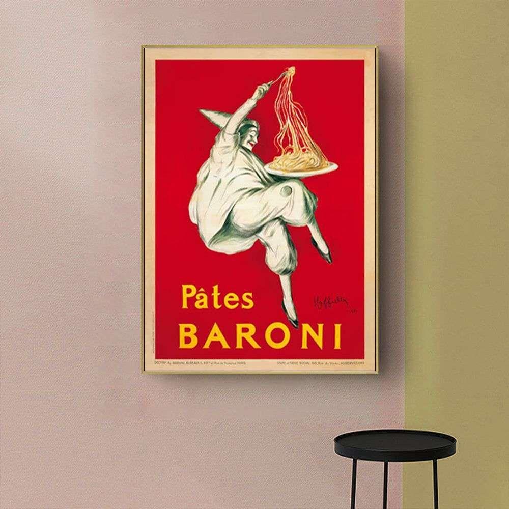 Wall Art 60cmx90cm Pates Baroni Pasta Gold Frame Canvas - Magdasmall