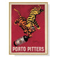 Wall Art 60cmx90cm Porto Pitters Vintage Gold Frame Canvas - Magdasmall