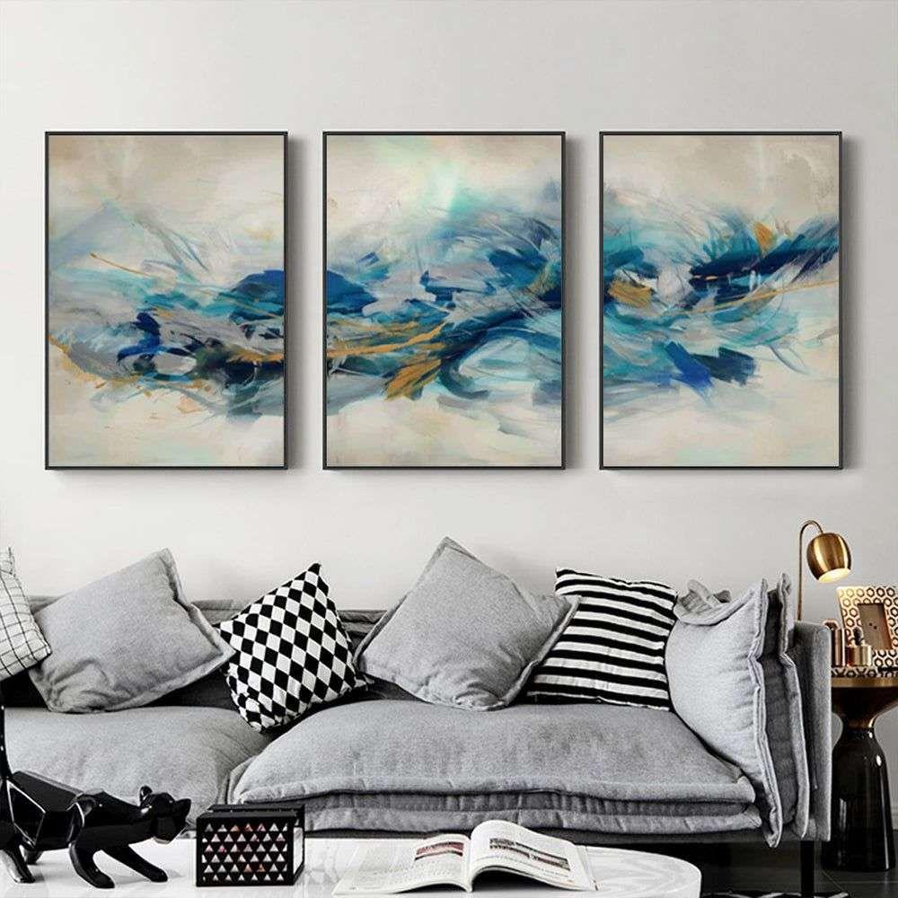 Wall Art 60cmx90cm The Universal 3 Sets Black Frame Canvas - Magdasmall