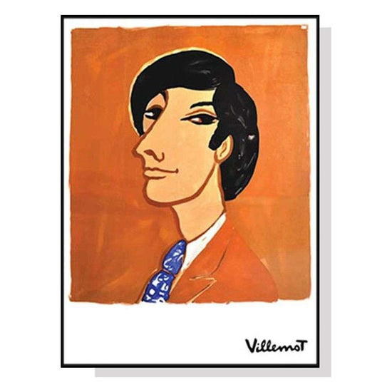 Wall Art 60cmx90cm Villemot 1971 Black Frame Canvas - Magdasmall