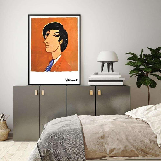 Wall Art 60cmx90cm Villemot 1971 Black Frame Canvas - Magdasmall