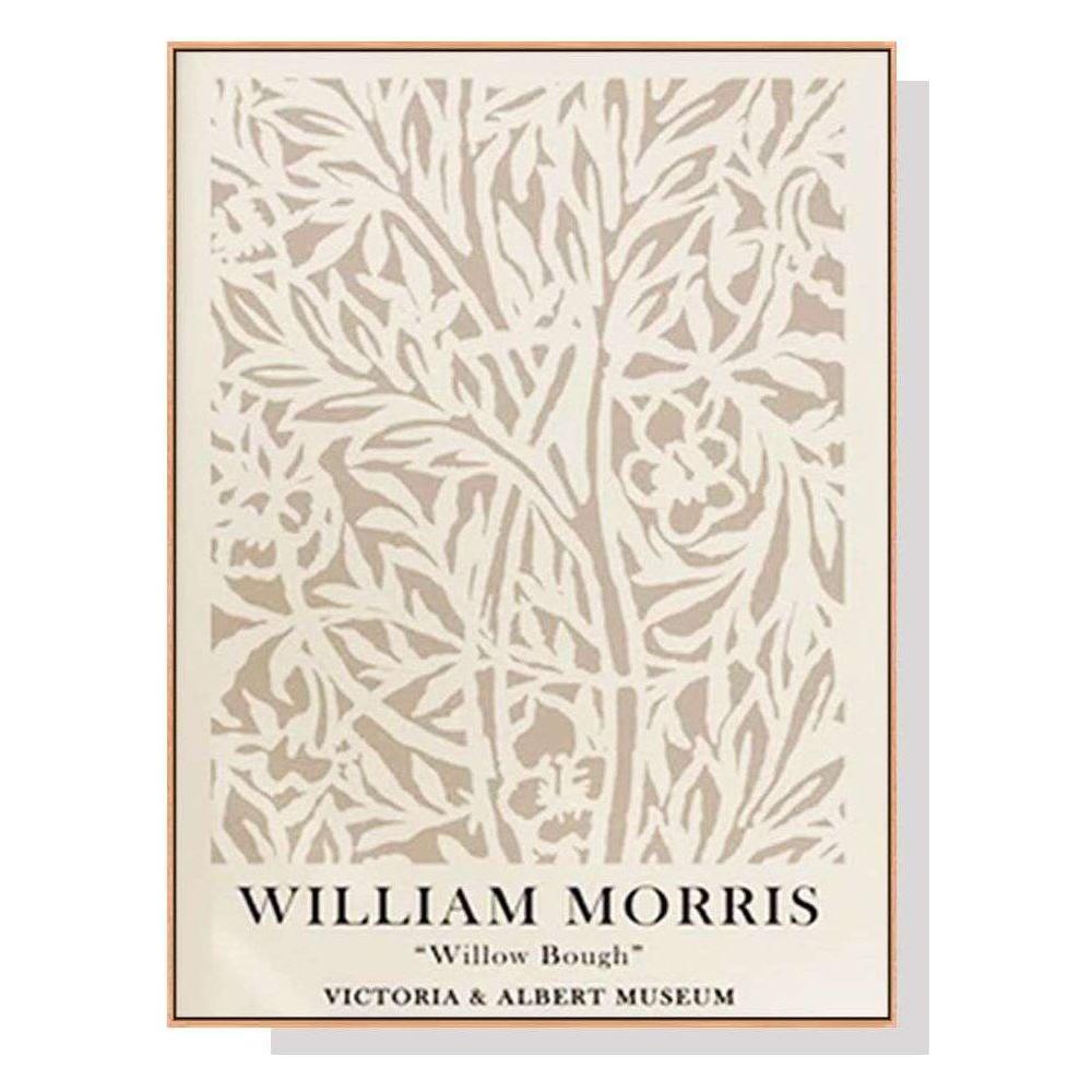 Wall Art 60cmx90cm William Morris Neutral Wood Frame Canvas - Magdasmall