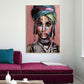 Wall Art 70cmx100cm African woman II Gold Frame Canvas - Magdasmall