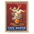 Wall Art 70cmx100cm Cafe Martin Gold Frame Canvas - Magdasmall