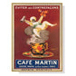 Wall Art 70cmx100cm Cafe Martin Gold Frame Canvas - Magdasmall
