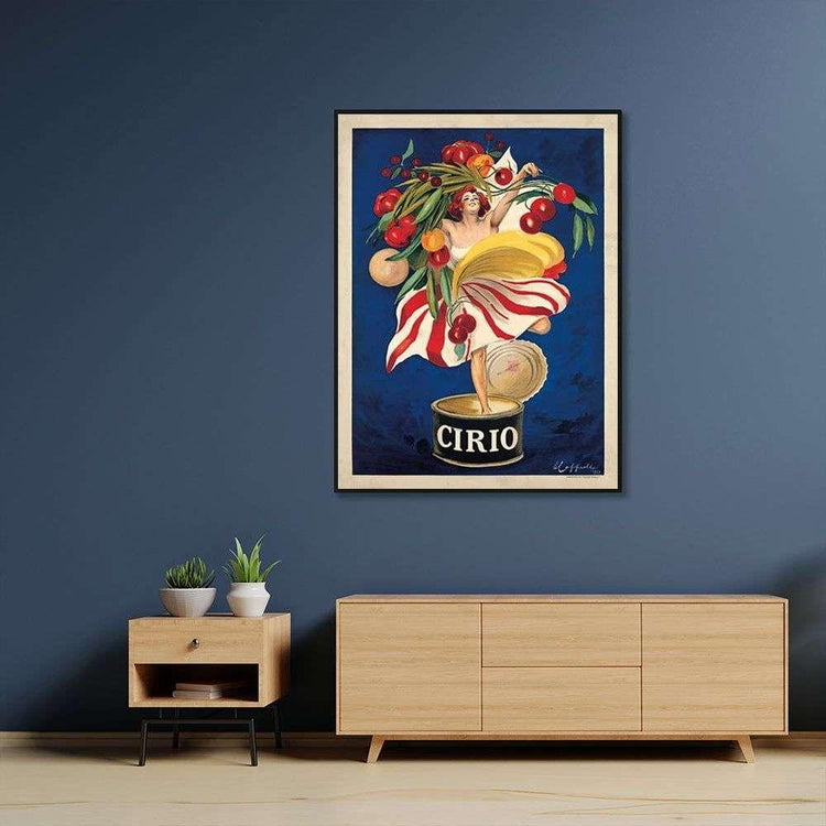 Wall Art 70cmx100cm Cirio By Leonetto Cappiello Black Frame Canvas - Magdasmall