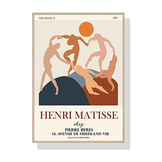 Wall Art 70cmx100cm Dancing by Henri Matisse Wood Frame Canvas - Magdasmall