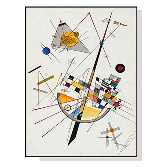 Wall Art 70cmx100cm Delicate Tension By Wassily Kandinsky Black Frame Canvas - Magdasmall