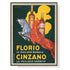 Wall Art 70cmx100cm Florio Cinzano Black Frame Canvas - Magdasmall
