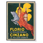 Wall Art 70cmx100cm Florio Cinzano Black Frame Canvas - Magdasmall