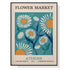 Wall Art 70cmx100cm Flower Market Athens Black Frame Canvas