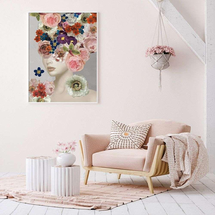 Wall Art 70cmx100cm Foolish in Love I White Frame Canvas - Magdasmall