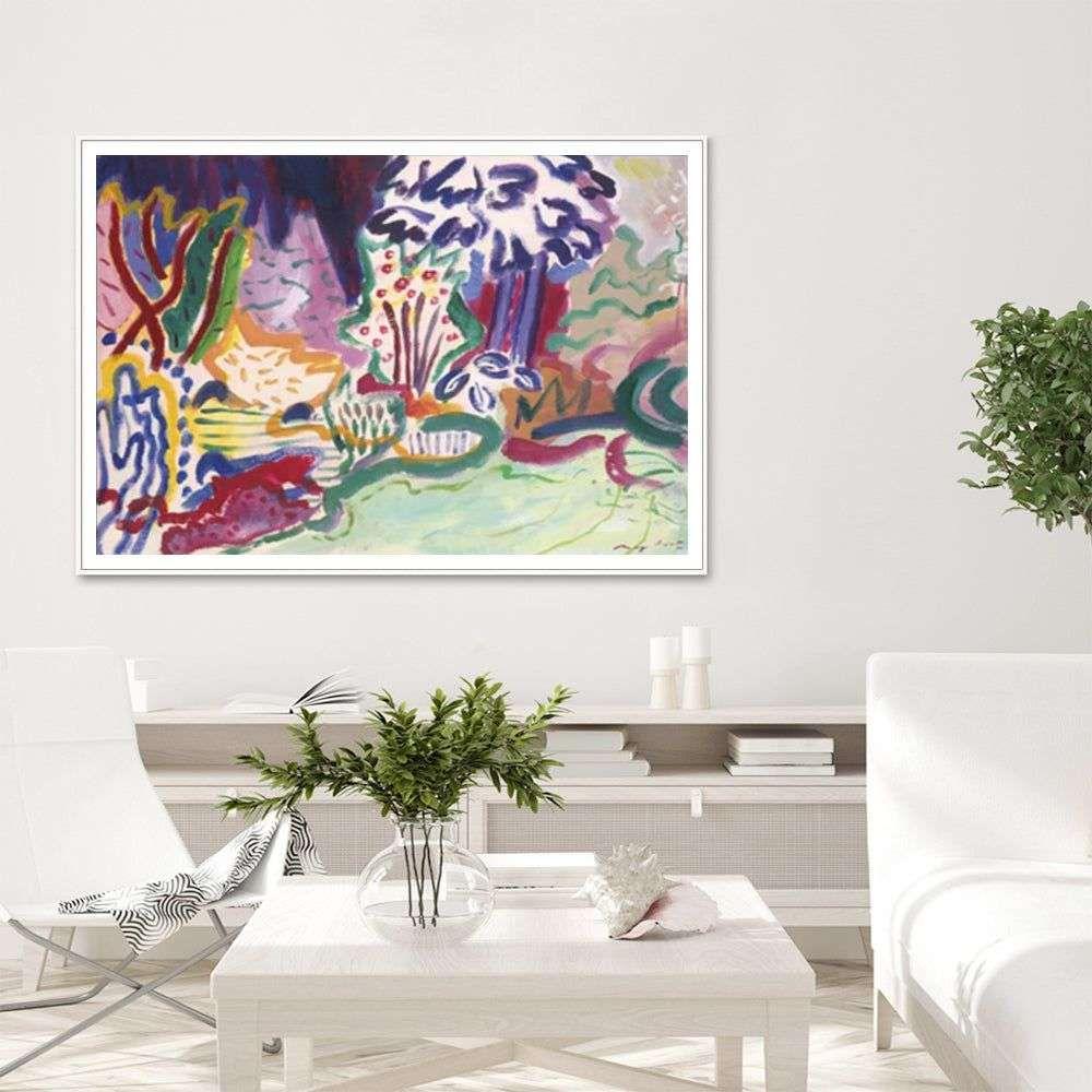 Wall Art 70cmx100cm Late Summer White Frame Canvas - Magdasmall