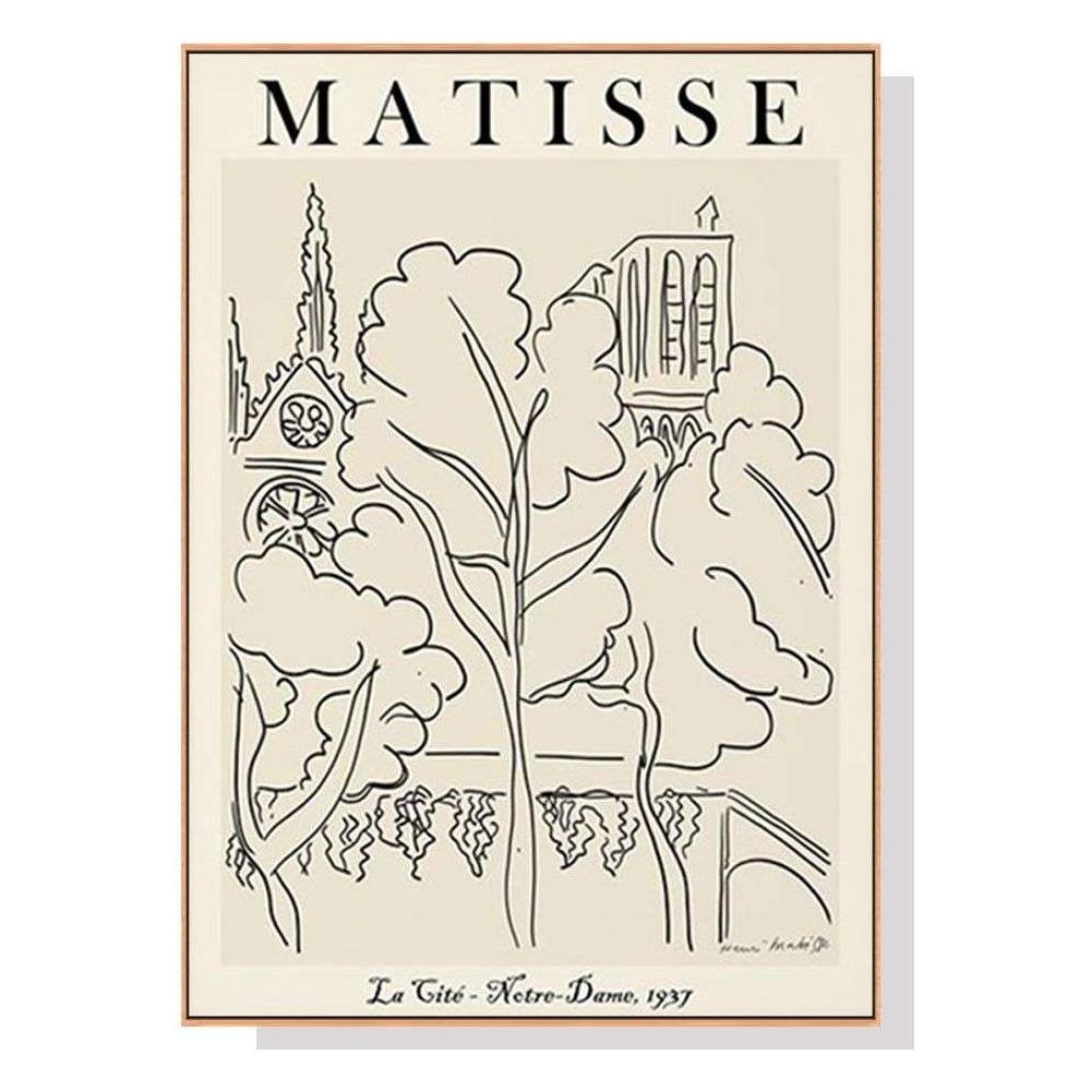 Wall Art 70cmx100cm Line Art By Henri Matisse Wood Frame Canvas - Magdasmall