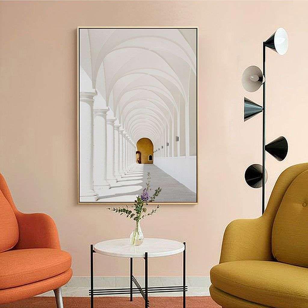 Wall Art 70cmx100cm Long Corridor Style A Gold Frame Canvas - Magdasmall