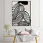 Wall Art 70cmx100cm Mid Century Figure Black Frame Canvas - Magdasmall