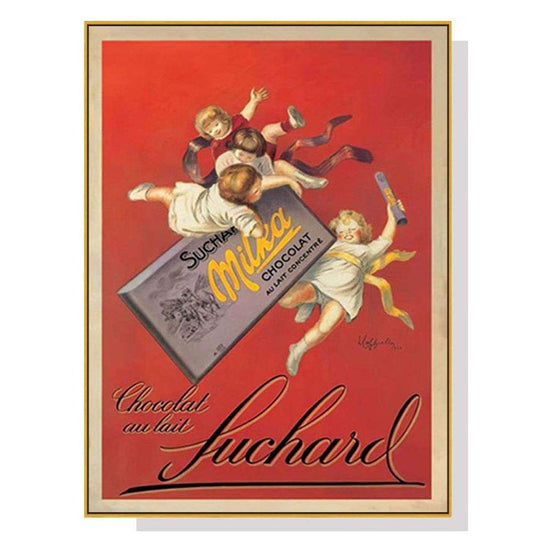 Wall Art 70cmx100cm Milka chocolates by Suchard Gold Frame Canvas - Magdasmall