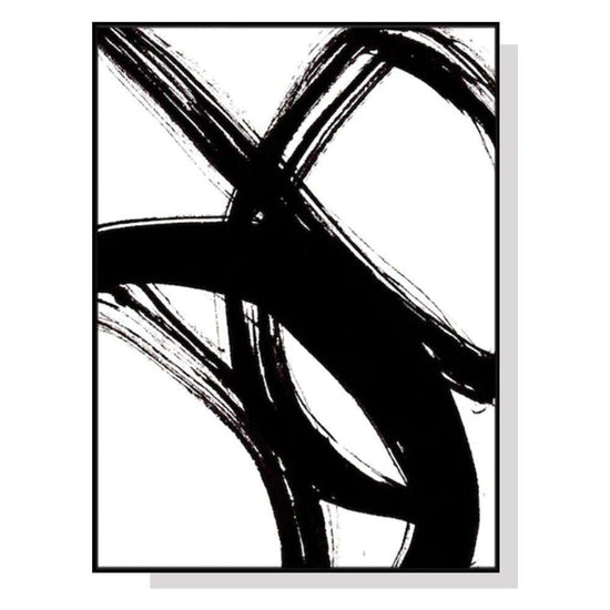 Wall Art 70cmx100cm  Minimalist Black Artwork Black Frame Canvas