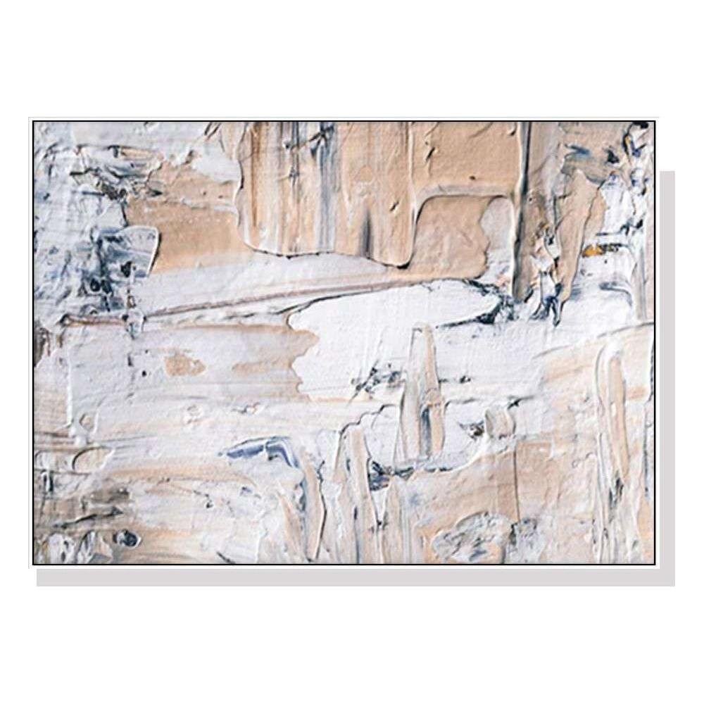 Wall Art 70cmx100cm  Modern Abstract Oil Painting Style White Frame Canvas - Magdasmall