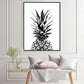 Wall Art 70cmx100cm Pineapple Black Frame Canvas - Magdasmall