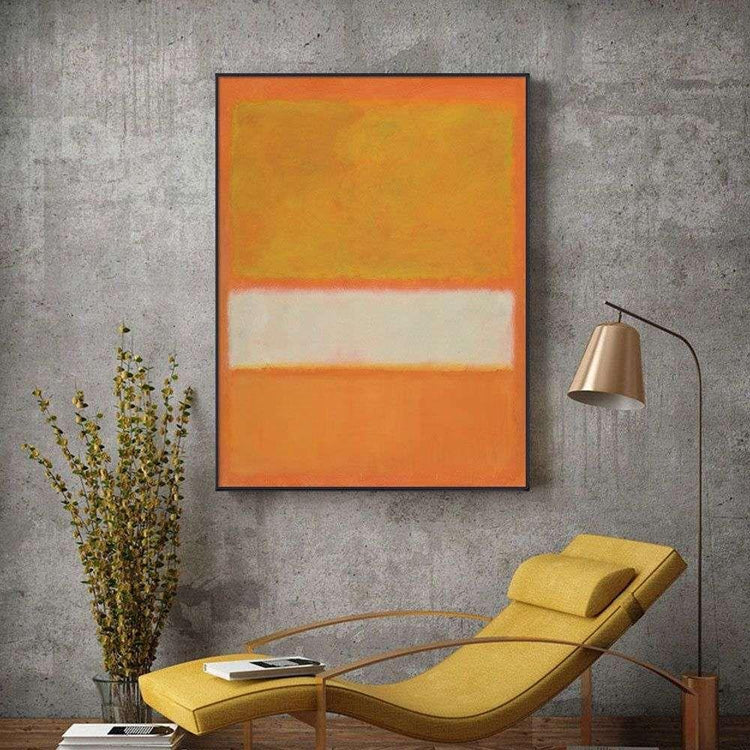 Wall Art 70cmx100cm Yellow By Mark Rothko Black Frame Canvas - Magdasmall