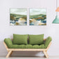 Wall Art 70cmx70cm Abstract Landscape 2 Sets White Frame Canvas - Magdasmall