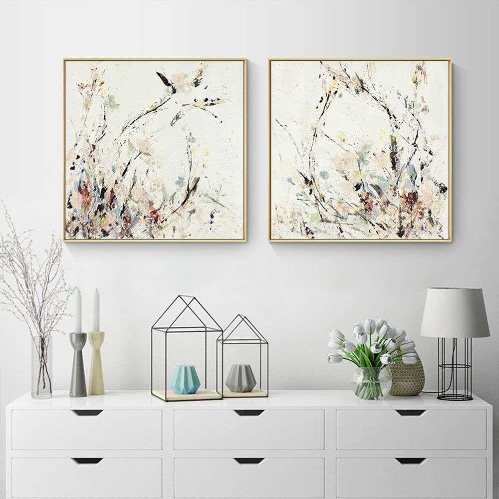 Wall Art 70cmx70cm Afternoon Walk 2 Sets Gold Frame Canvas - Magdasmall