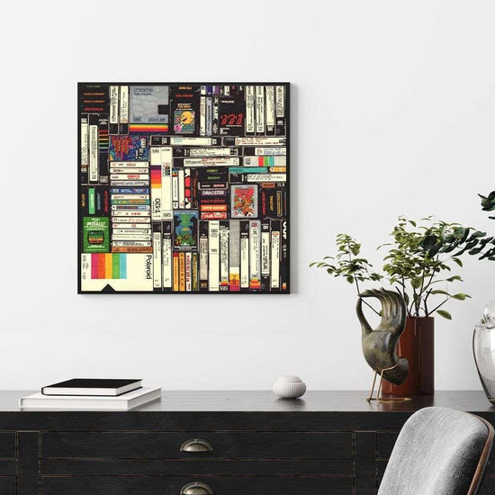 Wall Art 70cmx70cm Book Black Frame Canvas - Magdasmall