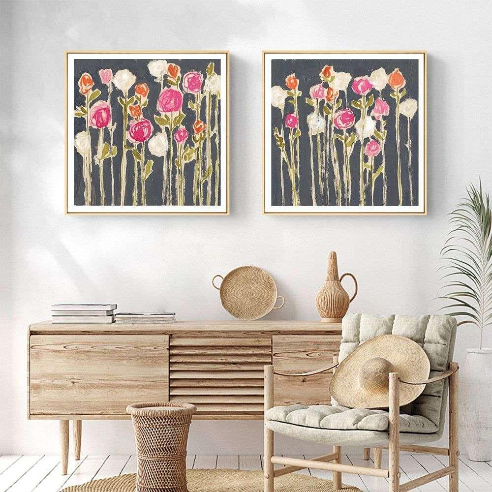 Wall Art 70cmx70cm Laurels Lollies 2 Sets Wood Frame Canvas - Magdasmall