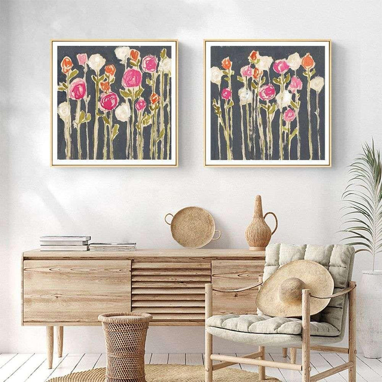 Wall Art 70cmx70cm Laurels Lollies 2 Sets Wood Frame Canvas - Magdasmall