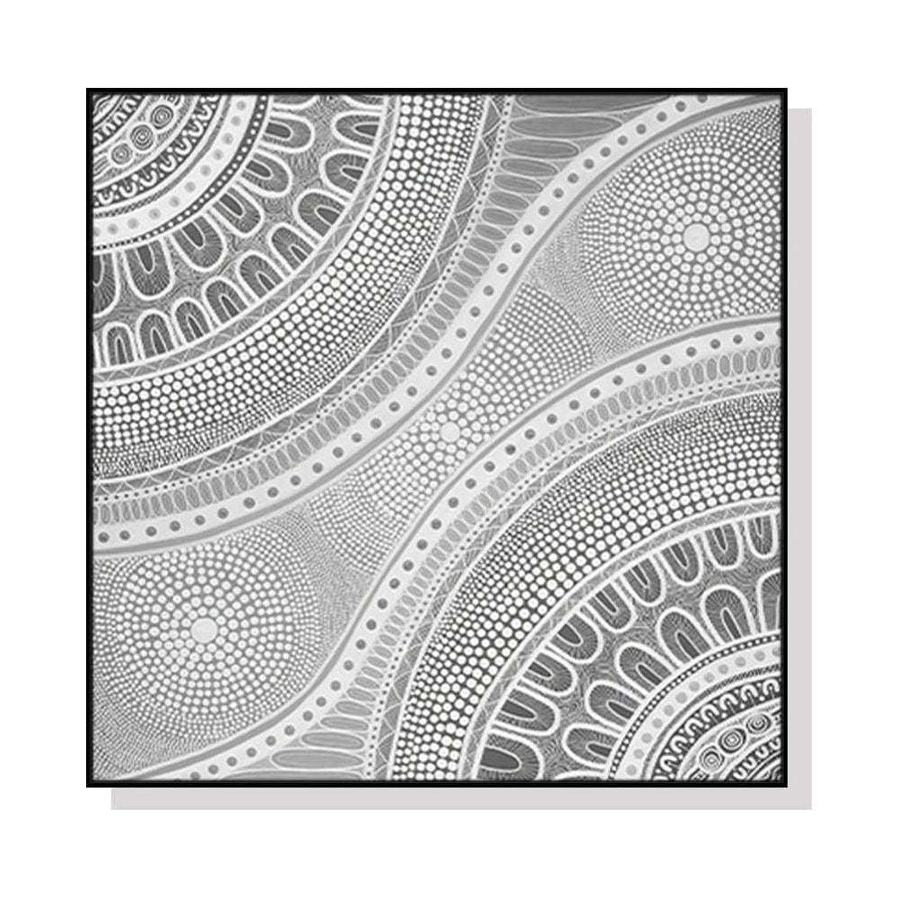 Wall Art 70cmx70cm Nayiri Bami Black Frame Canvas - Magdasmall