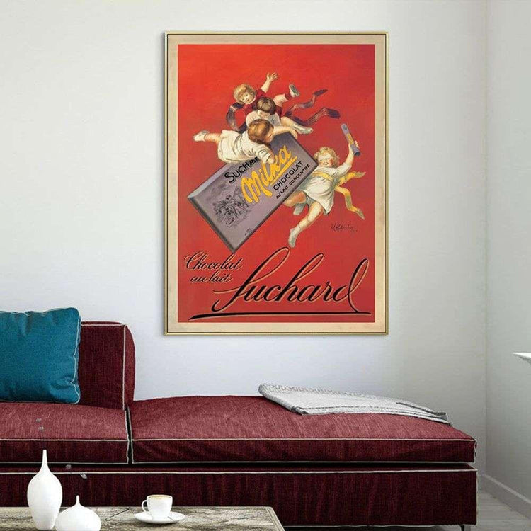 Wall Art 80cmx120cm Milka chocolates by Suchard Gold Frame Canvas - Magdasmall