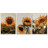 Wall Art 80cmx120cm Sunflower 3 Sets Gold Frame Canvas