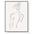 Wall Art 80cmx120cm Woman Back Line Art Black Frame Canvas