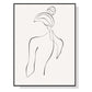 Wall Art 80cmx120cm Woman Back Line Art Black Frame Canvas