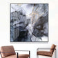 Wall Art 80cmx80cm Marbled Black Grey Black Frame Canvas - Magdasmall