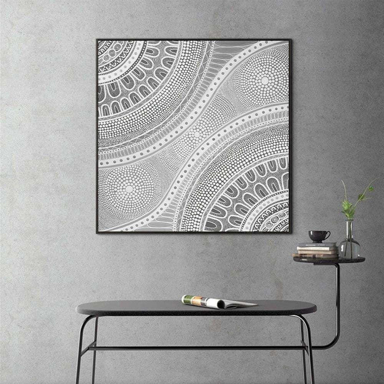 Wall Art 80cmx80cm Nayiri Bami Black Frame Canvas - Magdasmall