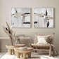 Wall Art 80cmx80cm Neutral Abstract 2 Sets White Frame Canvas - Magdasmall