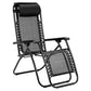 Wallaroo Zero Gravity Reclining Deck Lounge Sun Beach Chair Outdoor Folding Camping - Black